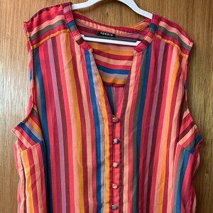 Torrid Multi Color Tank Top Stripes vertical